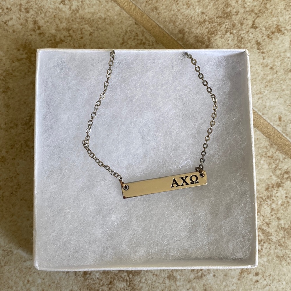 Alpha Chi Omega sterling silver necklace